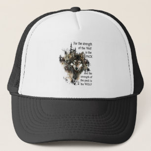 Casquette Quote d'aquarelle Wolf Pack Family Force