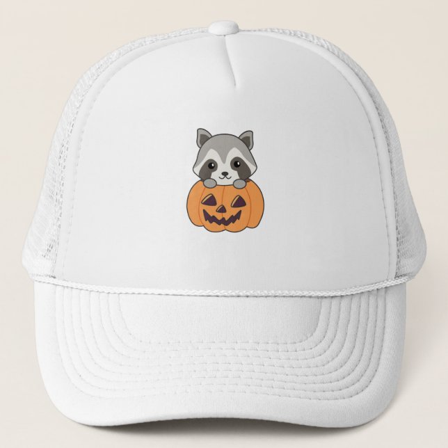 Casquette Raccin En Citrouille Sweet Raccoon Halloween heure (Devant)