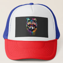 Raccoon dans casques et lunettes
