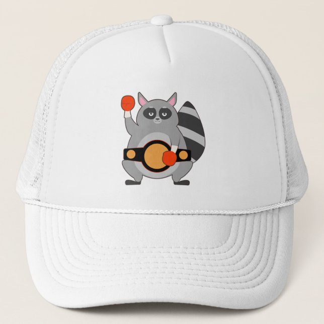 Casquette Raccoon en champion de boxe avec ceinture (Devant)