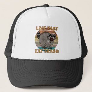 Casquette Raccoon - Live Fast Eat Trash