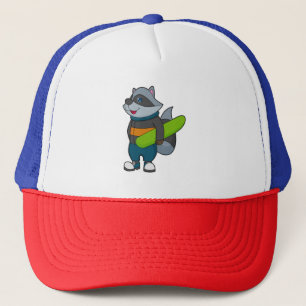 Casquette Racoon as Snowboarder avec snowboard