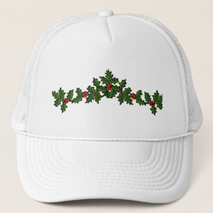 Casquette Rameaux de Noël de houx rouge vert festif