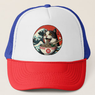 Casquette Ramen de chat Art japonais Style Vintage