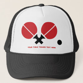 Casquette Raquettes de ping-pong de table et boule noir, rou