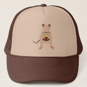 Casquette Rat de Siamese avec gâteau d'anniversaire