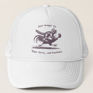 Casquette Raton laveur chevauchant un coq – Cowboy Rodéo de