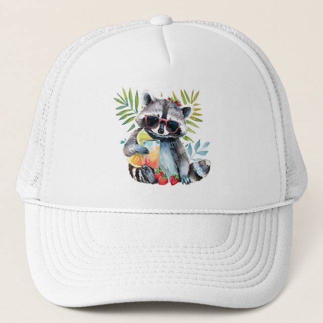 Casquette Raton laveur d'été en lunettes de soleil (Devant)