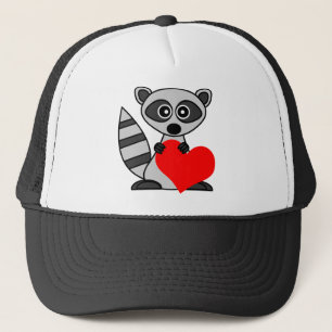 Casquette Raton laveur mignon de bande dessinée tenant le