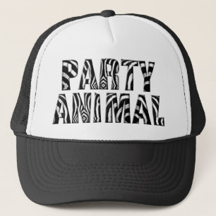 Casquette rayé de camionneur de fêtard de zèbre