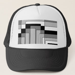 Casquette Rectangles Abstraites en noir et blanc