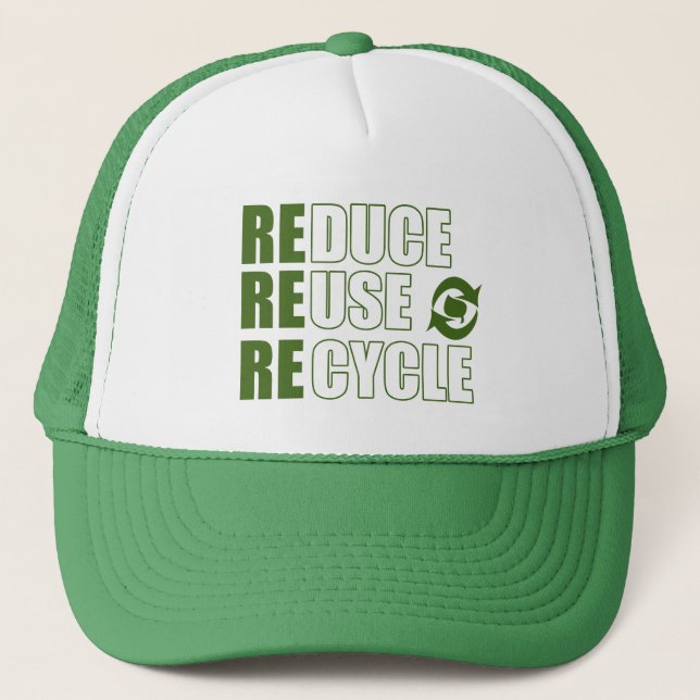 Casquette Réduire la réutilisation du recyclage (Devant)