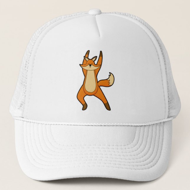 Casquette Renard au Yoga Exercice d'étirement (Devant)
