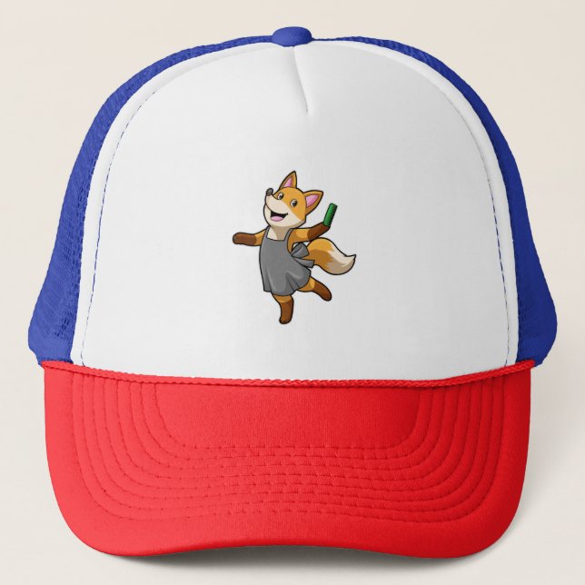 Casquette Renard comme coiffeur avec ciseaux (Devant)