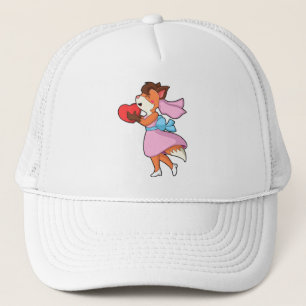 Casquette Renard comme mariée avec robe et cœur
