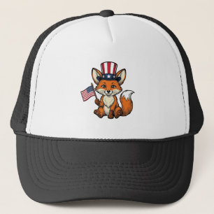 Casquette Renard Patriotique Vintage Gravure Design de T-Shi