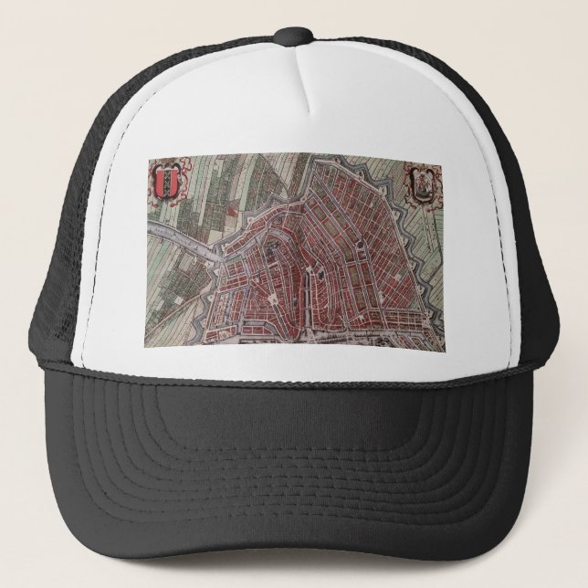 Casquette Réplique carte de la ville d'Amsterdam 1652 (Devant)