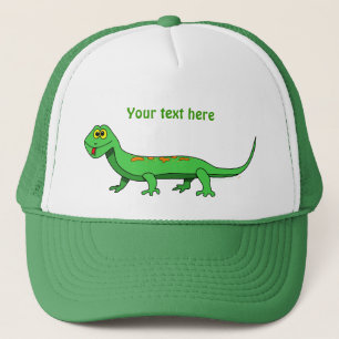 Casquette Reptile vert mignon de lézard de bande dessinée