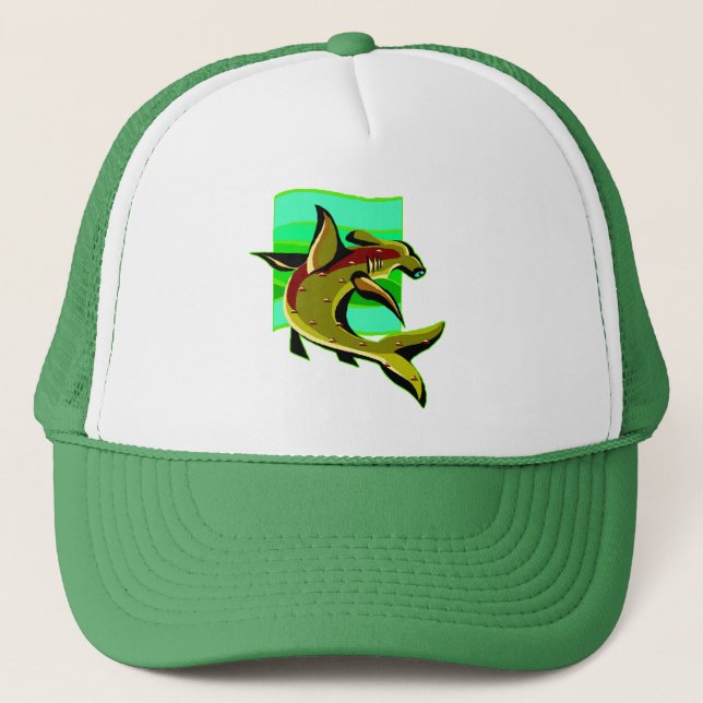 Casquette Requin à marteau vert (Devant)
