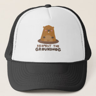 Casquette Respect mignon le jour de Groundhog de marmotte