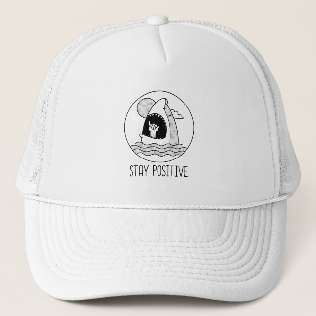 Casquette Restez Positifs Surfers De Requins (Devant)