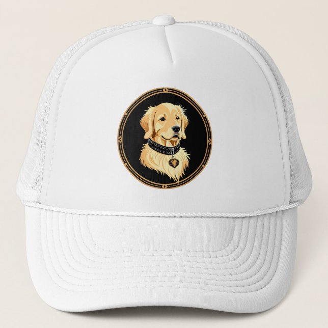 Casquette Retriever d'or avec collier élégant (Devant)