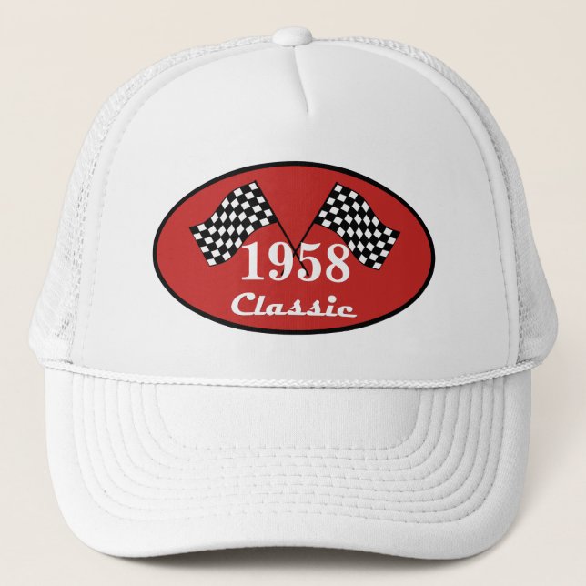 Casquette Retro 1958 Anniversaire Classic Checked Race Drape (Devant)