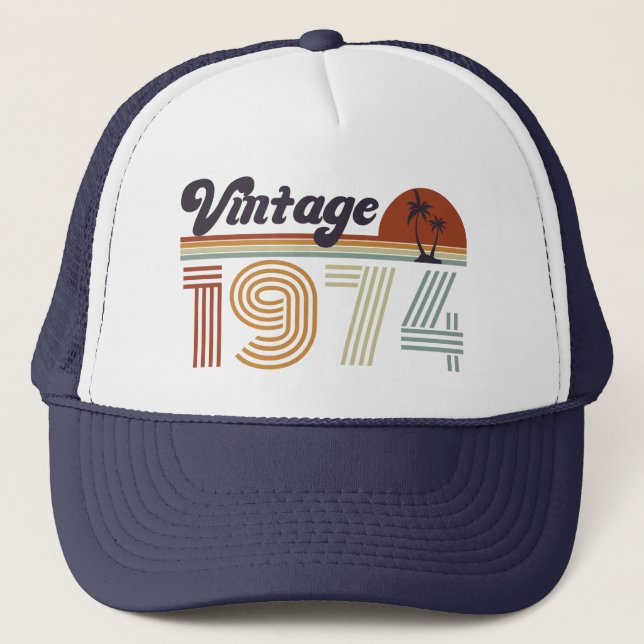 Casquette Retro 51e anniversaire, Vintage 1974 (Devant)