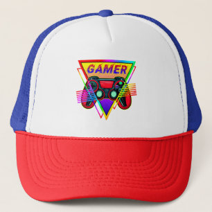 Casquette Rétro Arc-en-ciel Coloré Joueur Ordinateur Jeu