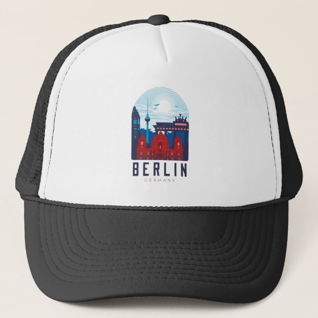 Casquette Retro Berlin Skyline Allemagne (Devant)