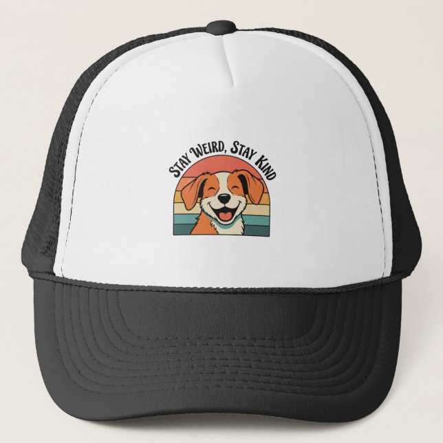 Casquette Retro Dog Positive Vibes Trucker Hat (Devant)