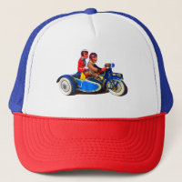 RETRO FRANÇAIS MOTOROCYCLE + SIDECAR TRUCKER HAT
