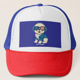 Casquette Retro Funny Denim Patch mignonette chien animal de