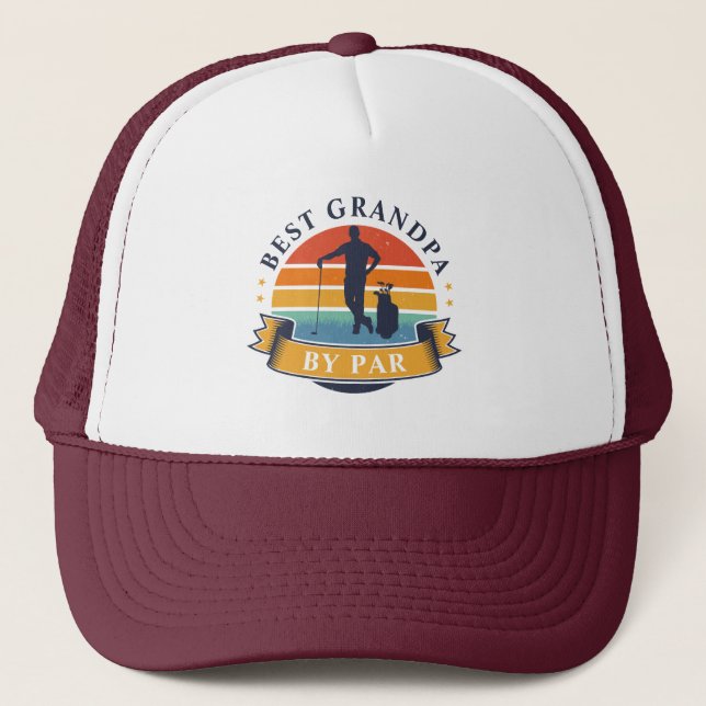 Casquette Retro Meilleur Grand-Père Par Par Golfeur Personna (Devant)