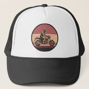 Casquette Retro Motorcycle Rider - Vintage Sunset Biker Art