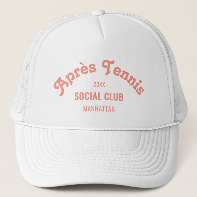 Casquette Retro Pink Après Tennis Social Club Custom White (Devant)