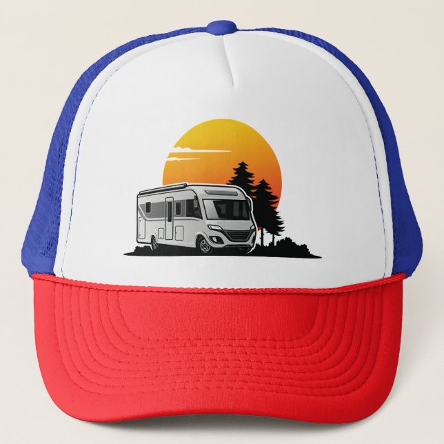 Casquette Retro Sunset RV Motorhome Propriétaire Cadeau, voi (Devant)