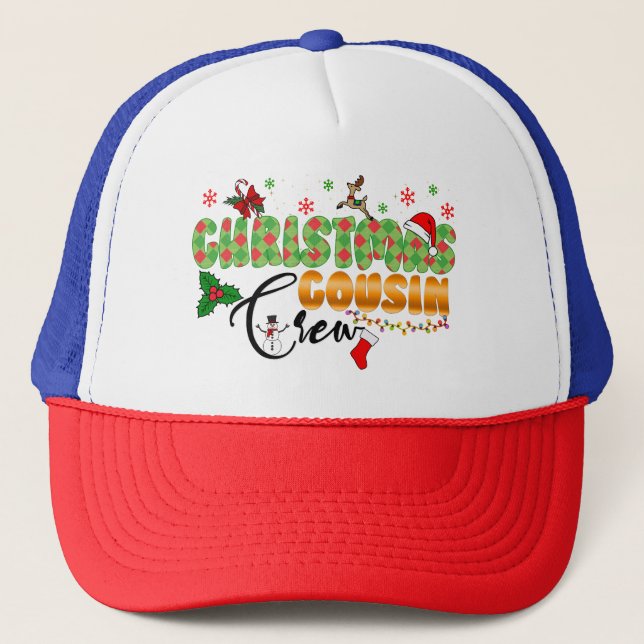 Casquette Retrouvailles familiales de Noël Cousin Crew (Devant)