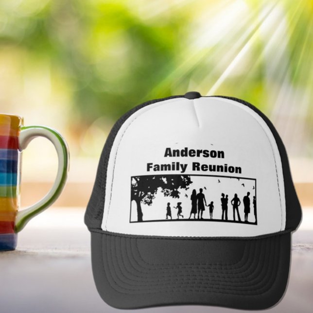 Casquette Réunion de famille de pique-nique blanc | Nom de f (Créateur téléchargé)