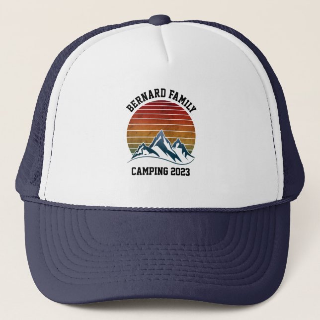 CASQUETTE RÉUNION FAMILIALE PERSONNALISÉE CAMPING SUNSET MOU (Devant)