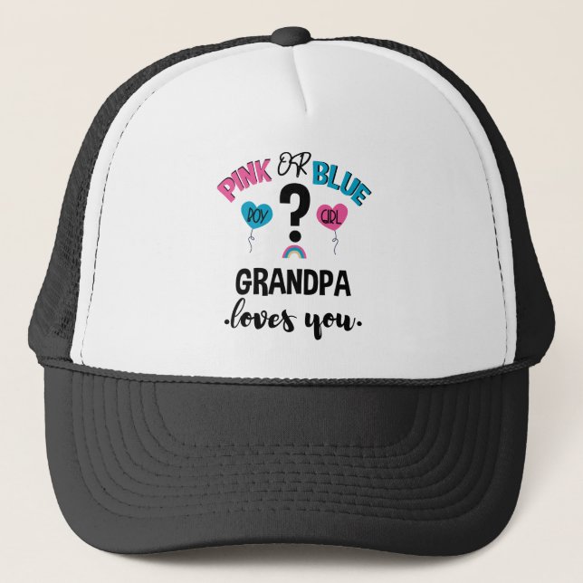 Casquette Révélation du sexe du bébé Rose ou Bleu Grand-père (Devant)