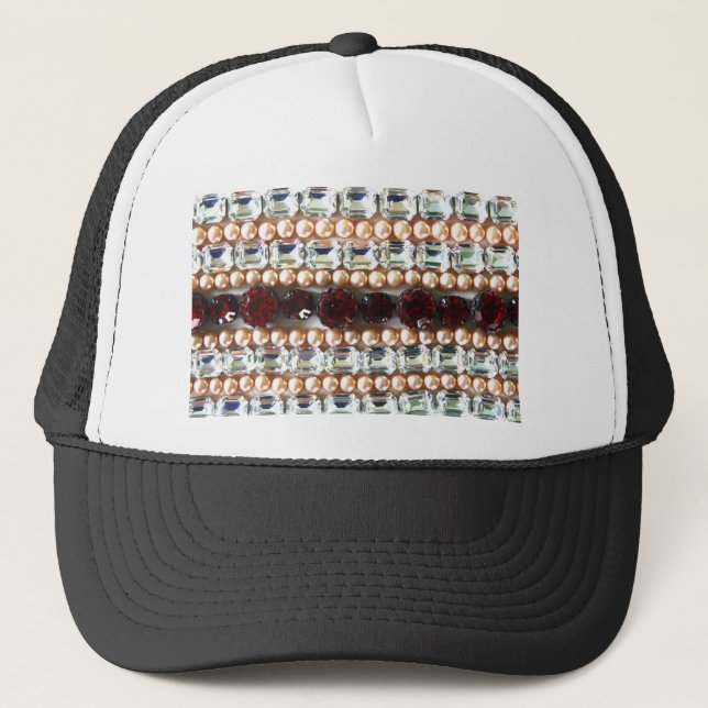 Casquette Rhinestones et perles - Bijoux vintages (Devant)