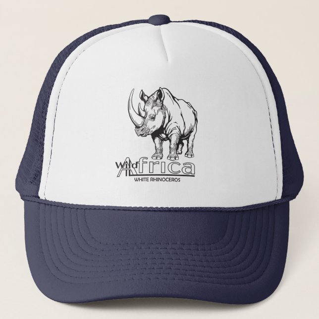 Casquette rhinocéros ou rhinocéros blancs. Afrique sauvage (Devant)