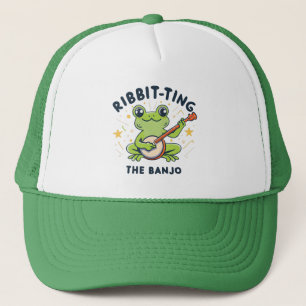 Casquette Ribbit-ting Banjo, Cute Frog Jouer de la musique