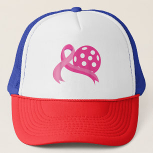 Casquette Ribbon Coeur Rose Cute Pickleball Cancer du sein A