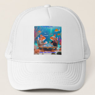 Casquette Rick London Poisson Jouant "Go Fish" Jeu de Cartes