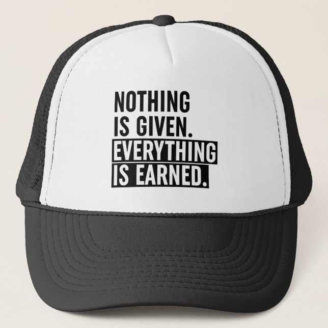 Casquette Rien N'Est Donné Que Tout Est Gagné (Devant)