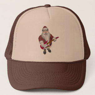 Casquette Rock Star Père Noël avec guitare électrique rouge