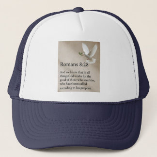 Casquette Romans 8:28 Bible Verse Trucker Hat