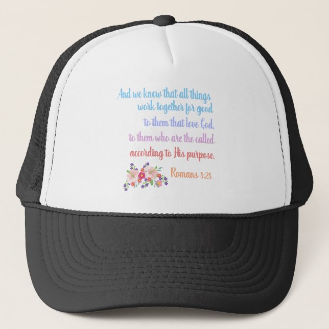 Casquette Romans 8 Verset Bible Design (Devant)
